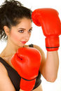 "Woman boxing"