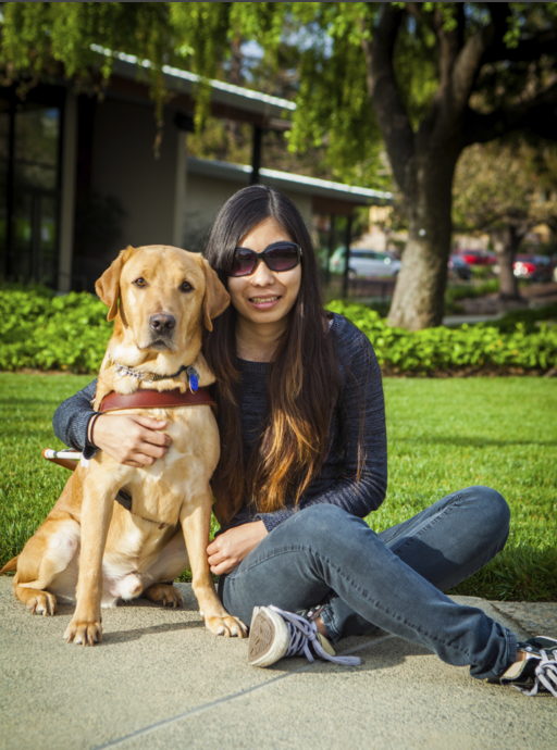 Michelle Yoo and Oscar the Guidedog