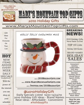 Mary's Mountain top gifts for the holidays