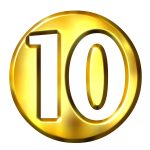 "Gold number 10 ten"